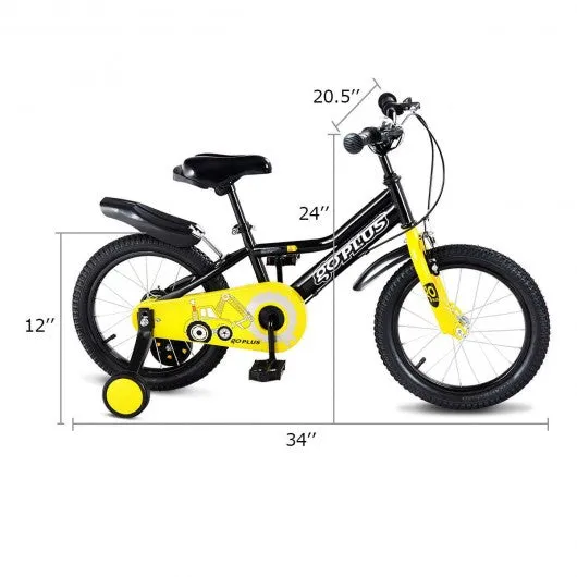 12" Kids Bike for Outdoor Sports with Training Wheel-Black