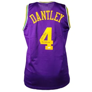 Adrian Dantley Signed HOF 2008 Inscription Utah Purple Basketball Jersey (JSA)