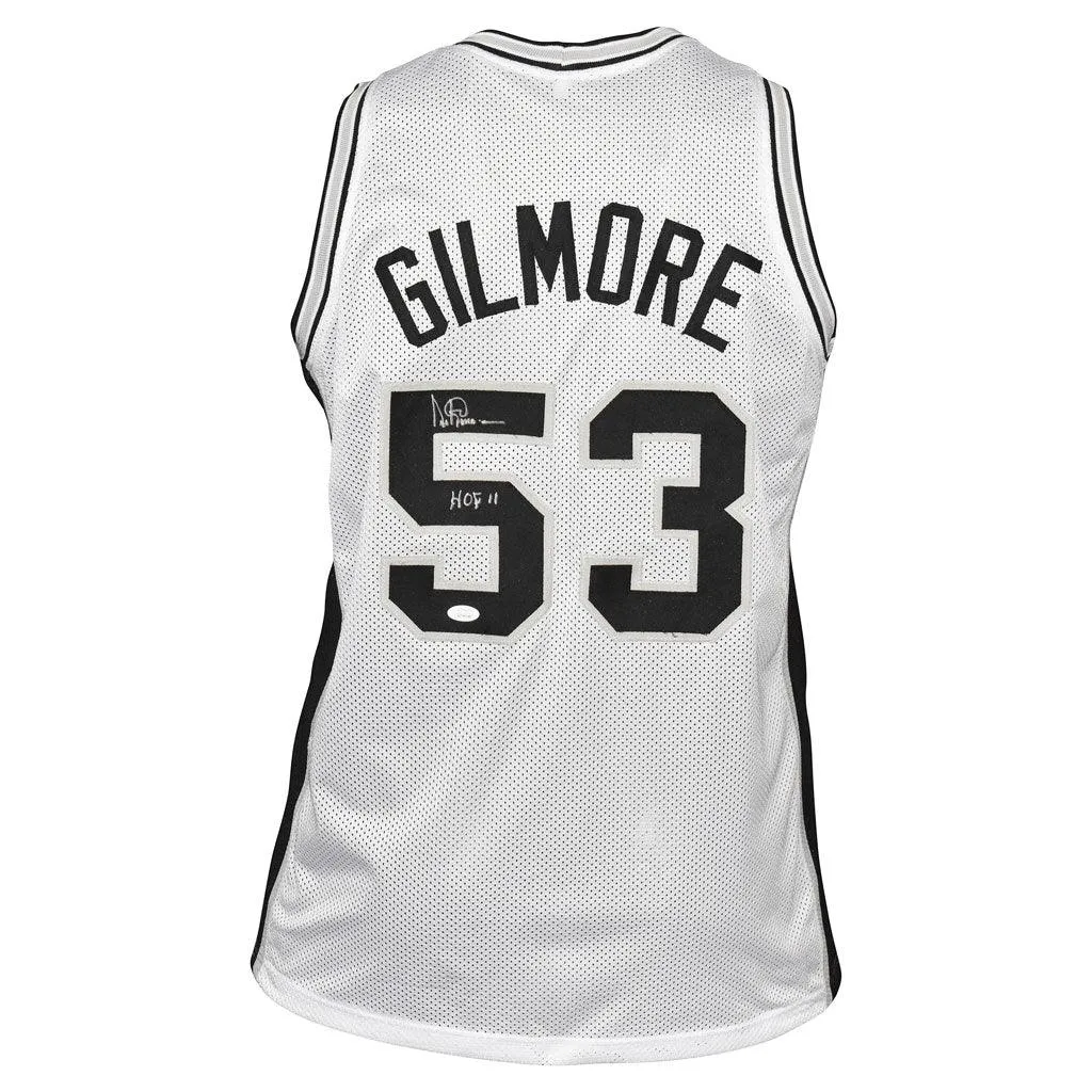 Artis Gilmore Signed HOF 11 Inscription San Antonio Pro White Basketball Jersey (JSA)