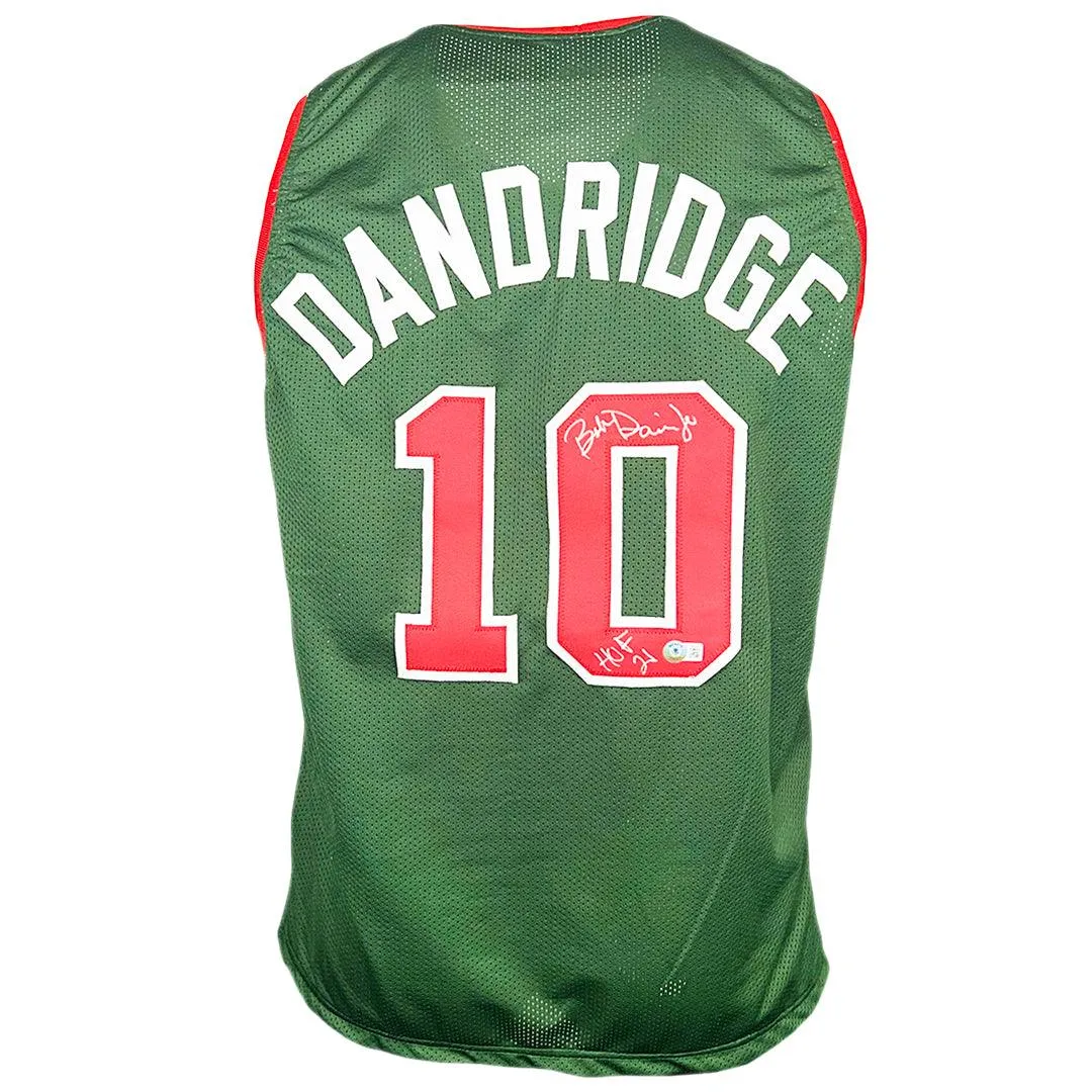 Bob Dandridge Signed HOF 21 Inscription Milwaukee Green Basketball Jersey (Beckett)