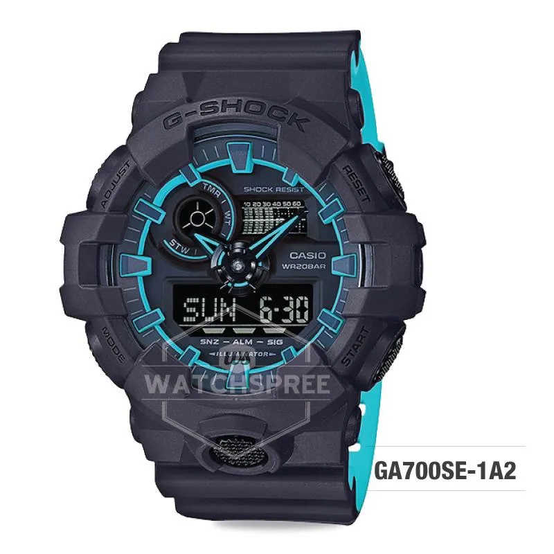 Casio G-Shock Special Color Model Layered Neon Color Black Resin Strap Watch GA700SE-1A2