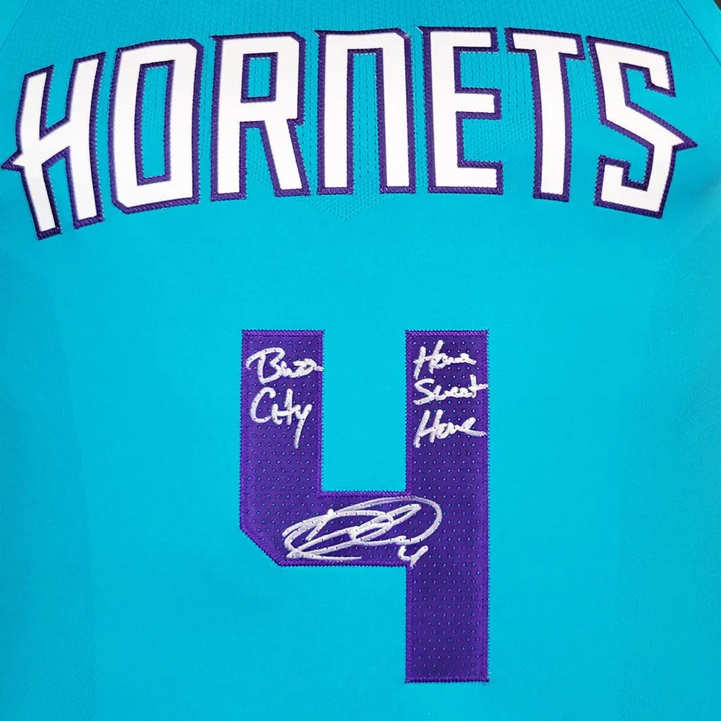 Devonte Graham Signed 2x Insc Charlotte Hornets NBA Authentic Jersey (JSA)