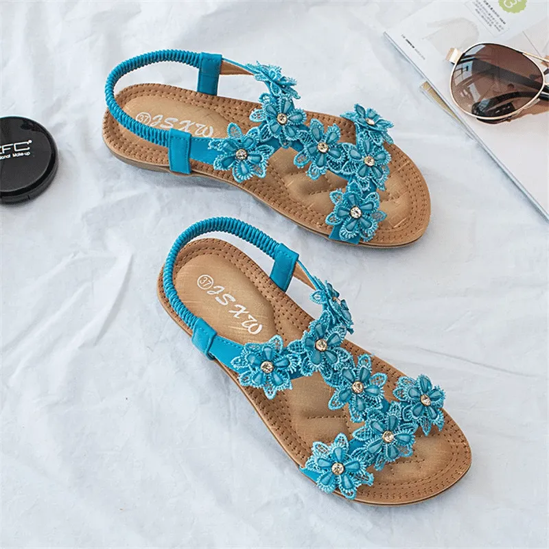 OCW Sandals For Women Floral Comfy Ankle Strap Supportive Sole Outdoor Summer