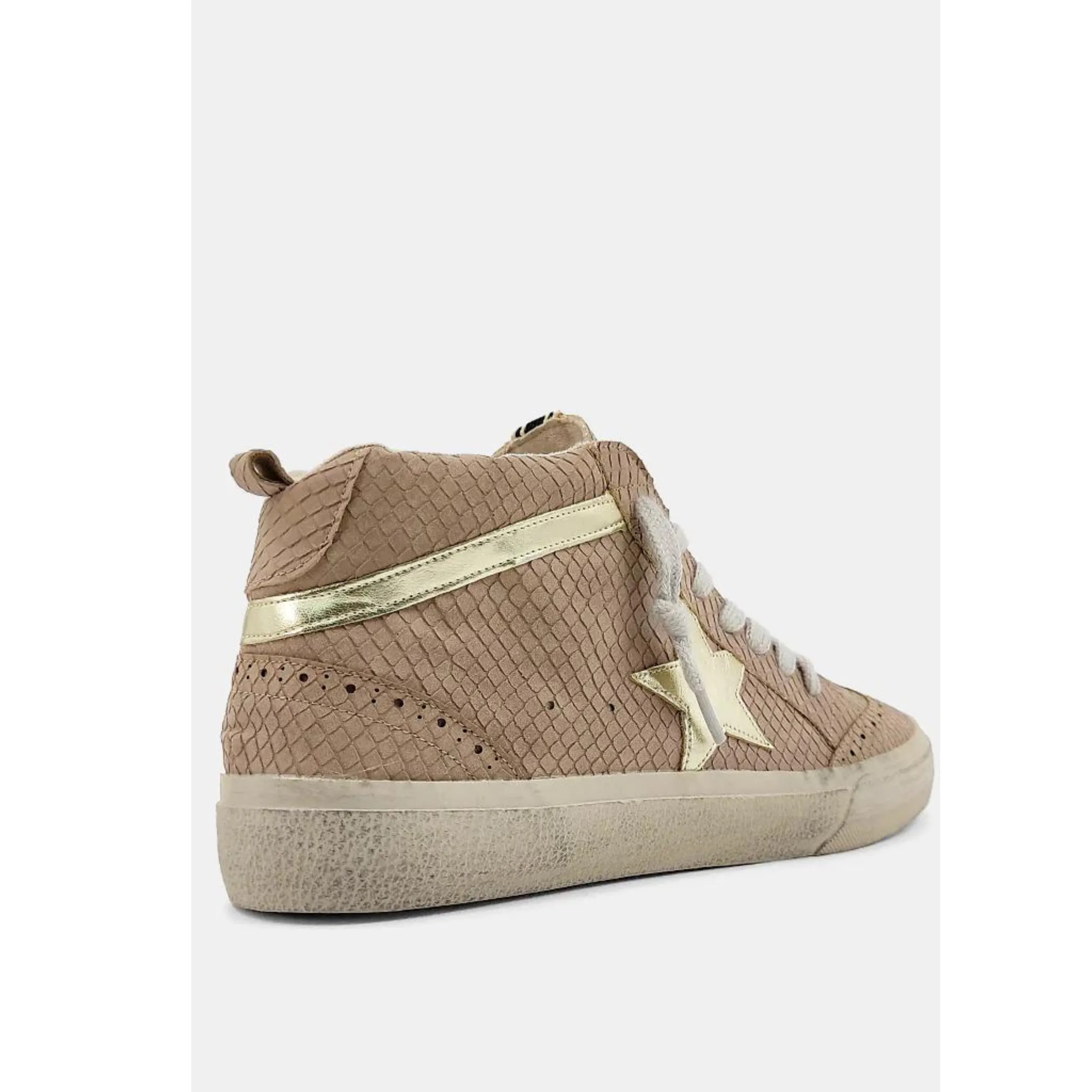 Paulina Taupe High Top Sneakers