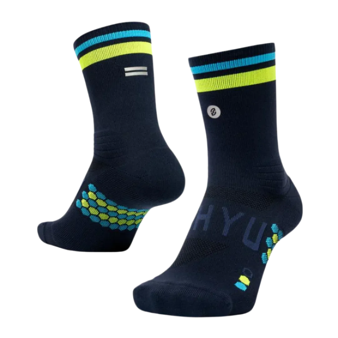 SHYU - Racing Socks - Navy/Citron/Blue