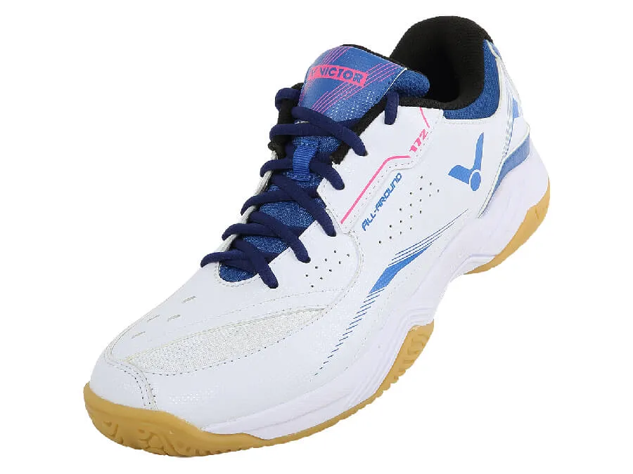 Victor A172 AF Court Shoes [Bright White/Mykonos Blue]